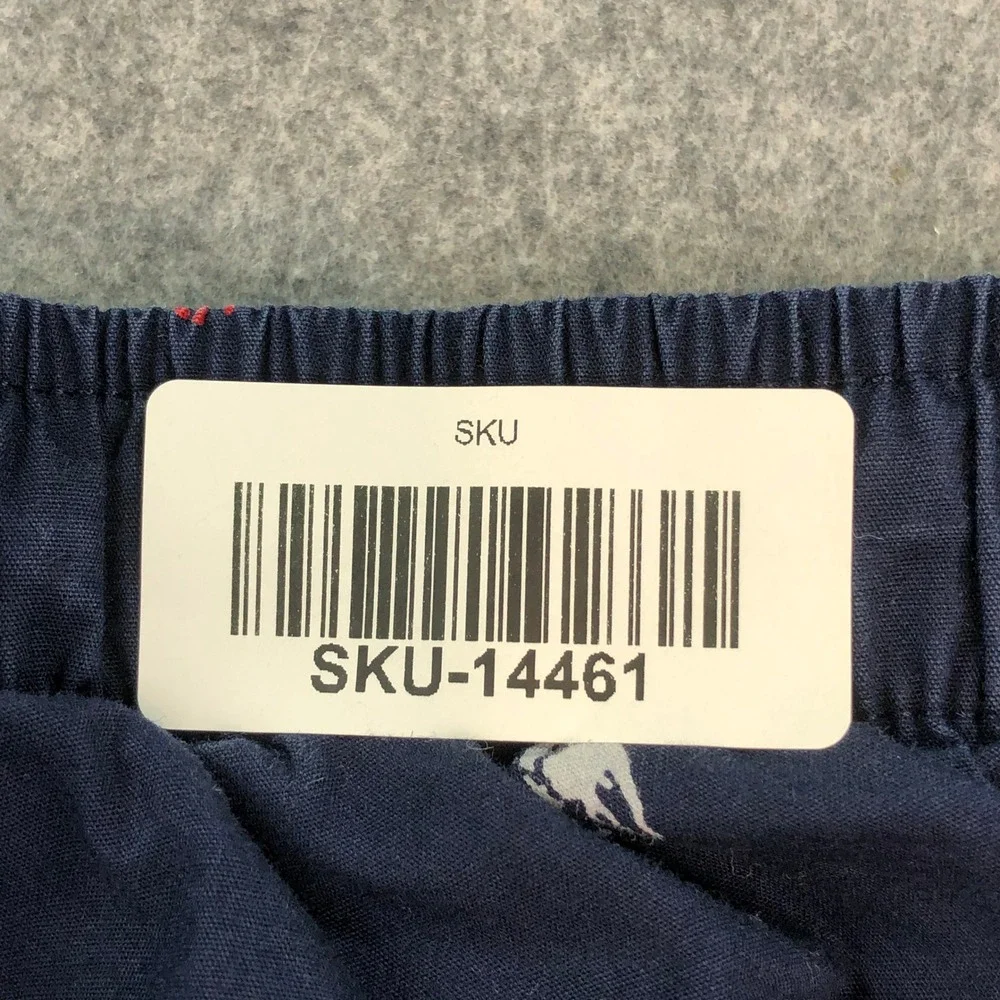 Polo Ralph Lauren Lounge Pants Mens L Straight Leg Navy Logo Pattern Sleepwear